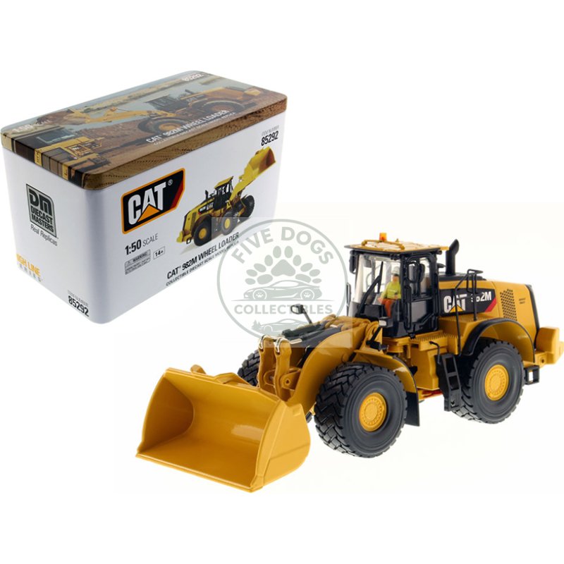 cat caterpillar 982m wheel loader with operator "high line series" 1/50 diecast model by diecast masters
