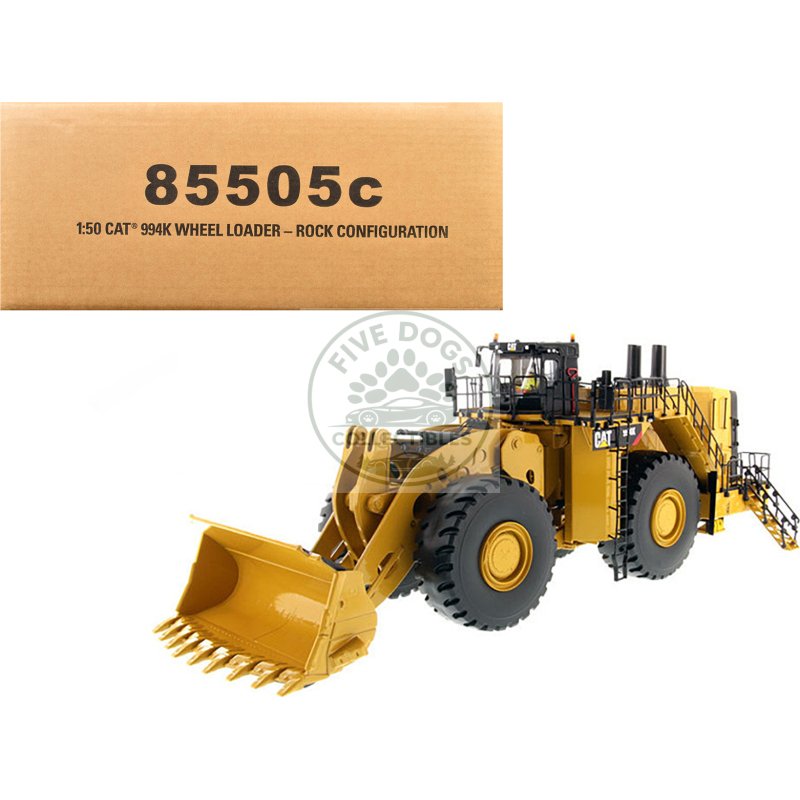 cat caterpillar 994k wheel loader with rock bucket and operator "core classics" series 1/50 diecast model by diecast masters