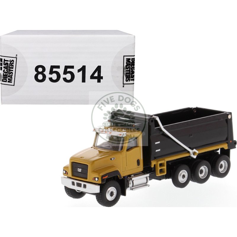 cat caterpillar ct681 dump truck yellow and black "high line" series 1/87 (ho) scale diecast model by diecast masters