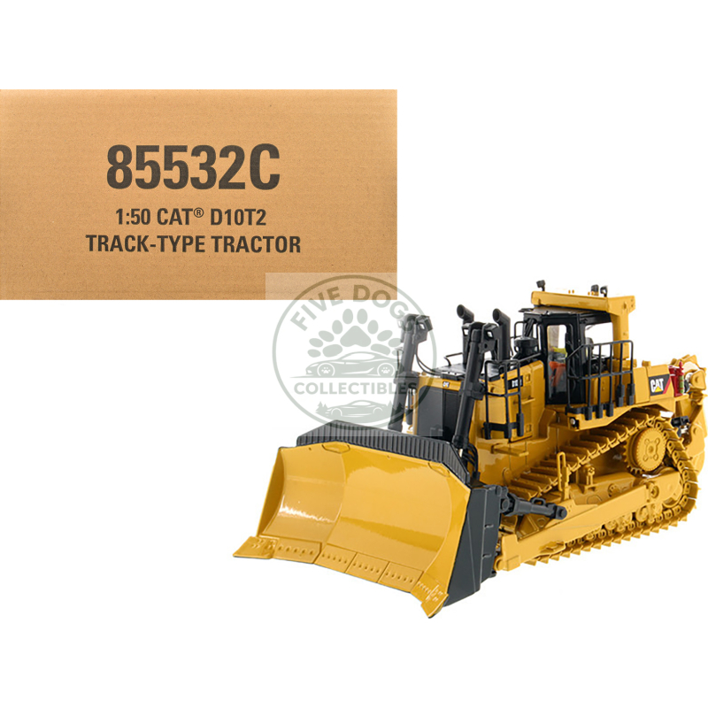 cat caterpillar d10t2 track type tractor dozer with operator "core classics series" 1/50 diecast model by diecast masters