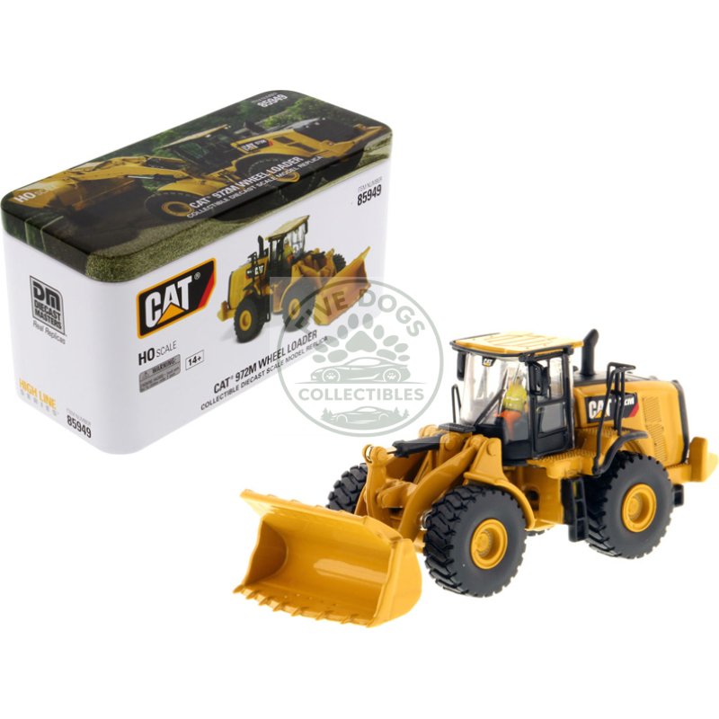 cat caterpillar 972m wheel loader with operator "high line" series 1/87 (ho) scale diecast model by diecast masters