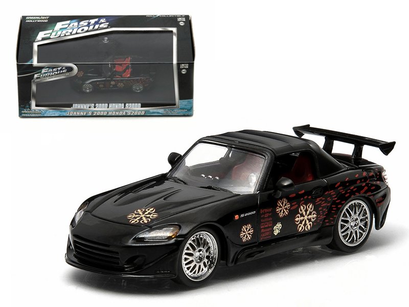 johnny's 2000 honda s2000 black "the fast and the furious" movie (2001) 1/43 diecast model car by greenlight johnny's 2000 honda s2000 black "the fast and the furious" movie (2001) 1/43 diecast model car by greenlight