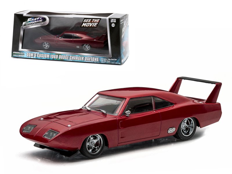 dom's 1969 dodge charger daytona maroon "fast and furious 6" movie (2013) 1/43 diecast model car by greenlight dom's 1969 dodge charger daytona maroon "fast and furious 6" movie (2013) 1/43 diecast model car by greenlight