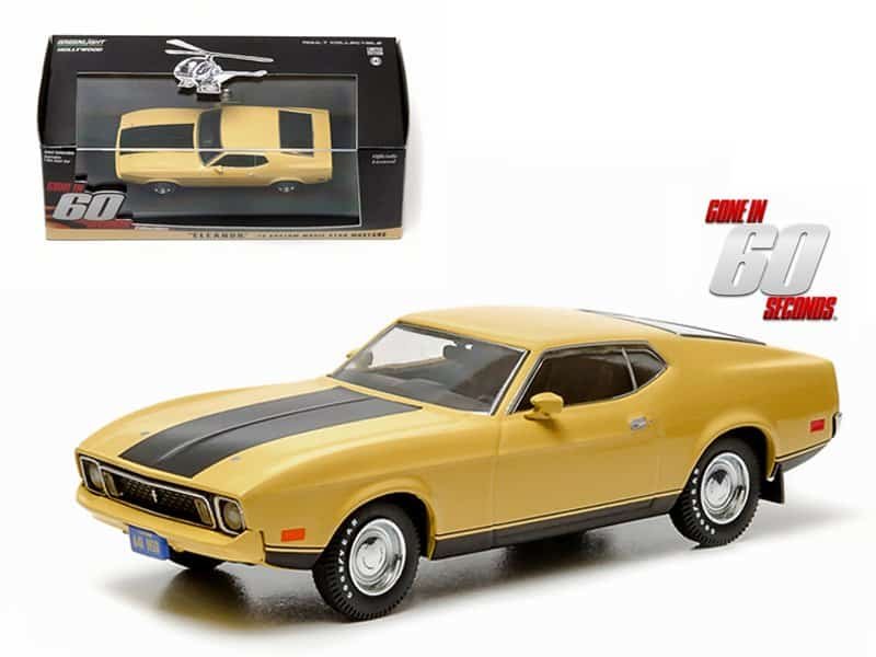 1973 ford mustang mach 1 yellow "eleanor" "gone in sixty seconds" movie (1974) 1/43 diecast model car by greenlight 1973 ford mustang mach 1 yellow "eleanor" "gone in sixty seconds" movie (1974) 1/43 diecast model car by greenlight