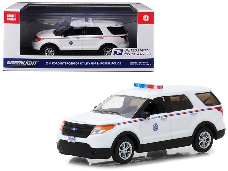 2014 ford interceptor utility postal police "united states postal service" (usps) white 1/43 diecast model car by greenlight 2014 ford interceptor utility postal police "united states postal service" (usps) white 1/43 diecast model car by greenlight