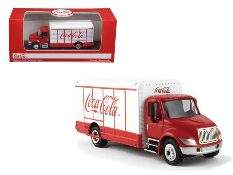 "coca cola" beverage truck red and white 1/87 diecast model by motorcity classics "coca cola" beverage truck red and white 1/87 diecast model by motorcity classics