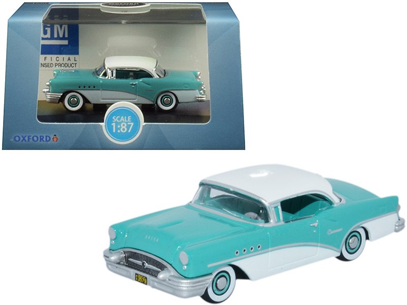 1955 buick century turquoise and polo white 1/87 (ho) scale diecast model car by oxford diecast 1955 buick century turquoise and polo white 1/87 (ho) scale diecast model car by oxford diecast