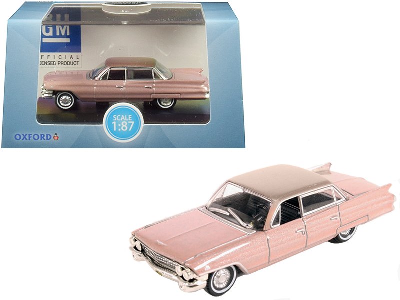 1961 cadillac sedan deville metallic pink 1/87 (ho) scale diecast model car by oxford diecast 1961 cadillac sedan deville metallic pink 1/87 (ho) scale diecast model car by oxford diecast