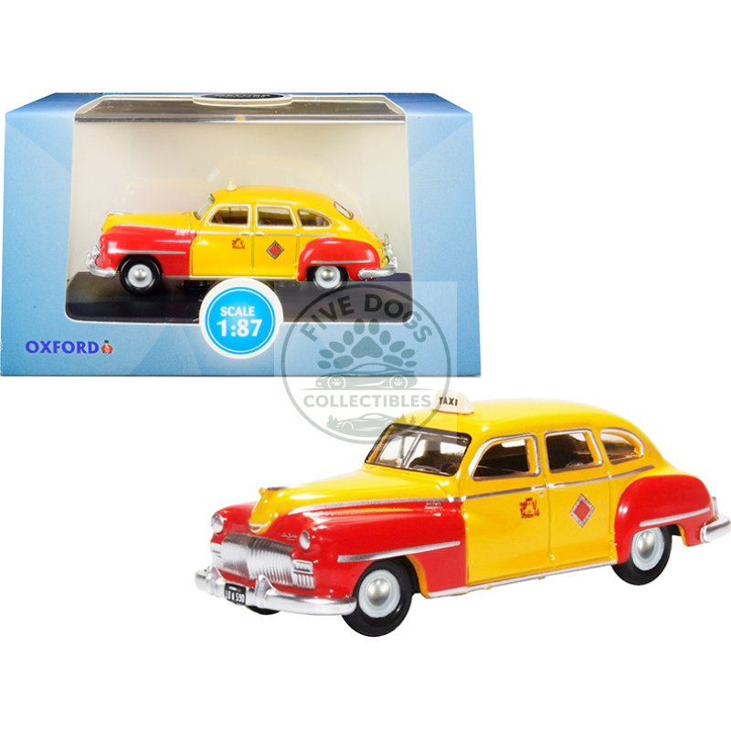 1946 1948 desoto suburban yellow and red "san francisco taxi" "the godfather" movie 1/87 (ho) scale diecast model car by oxford diecast