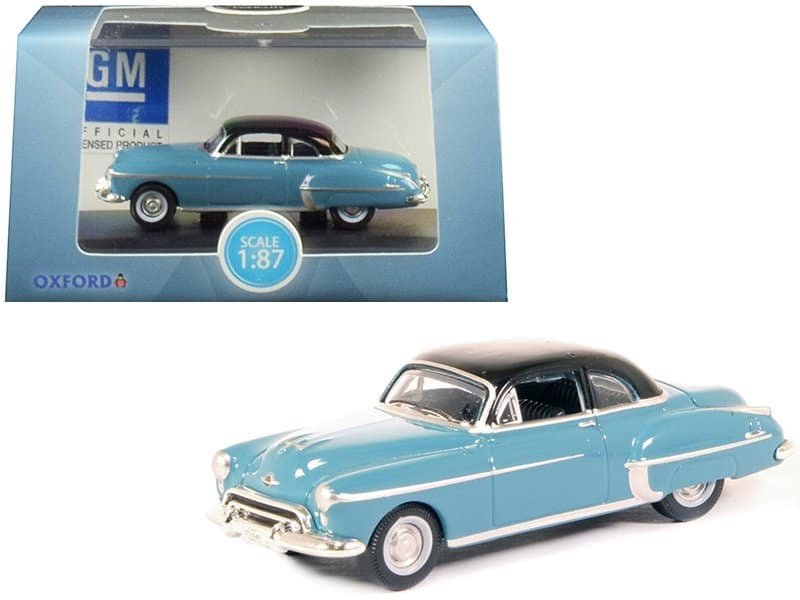 1950 oldsmobile rocket 88 coupe crest blue with black top 1/87 (ho) scale diecast model car by oxford diecast 1950 oldsmobile rocket 88 coupe crest blue with black top 1/87 (ho) scale diecast model car by oxford diecast