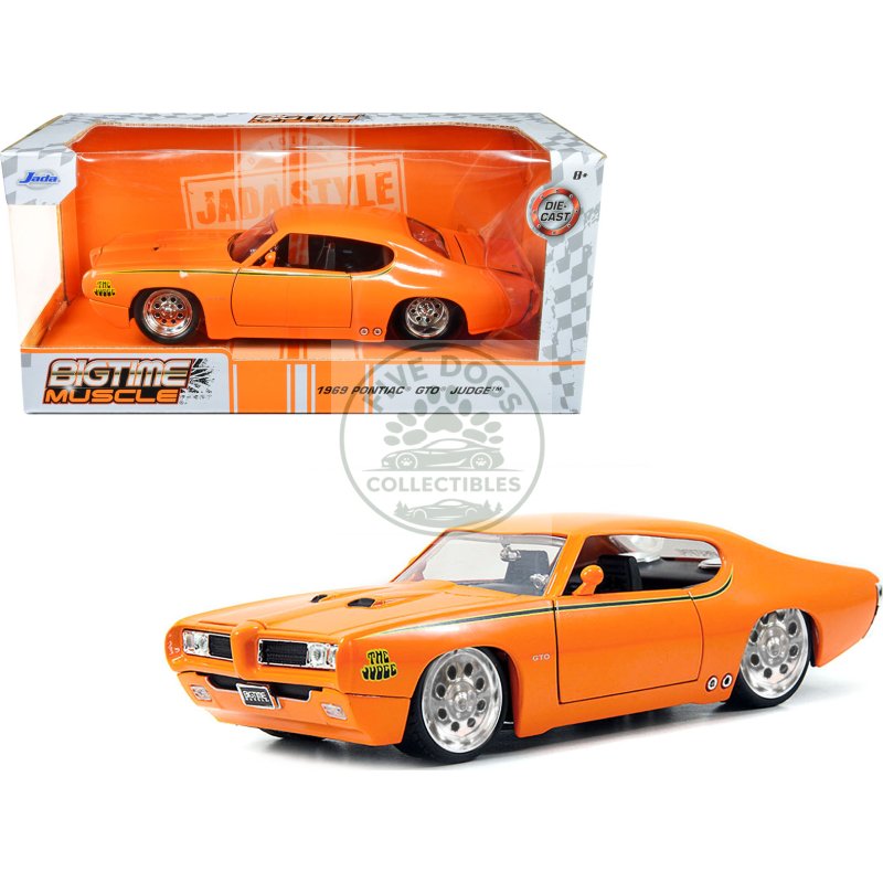 1969 pontiac gto judge pro stock orange 1/24 diecast car model by jada
