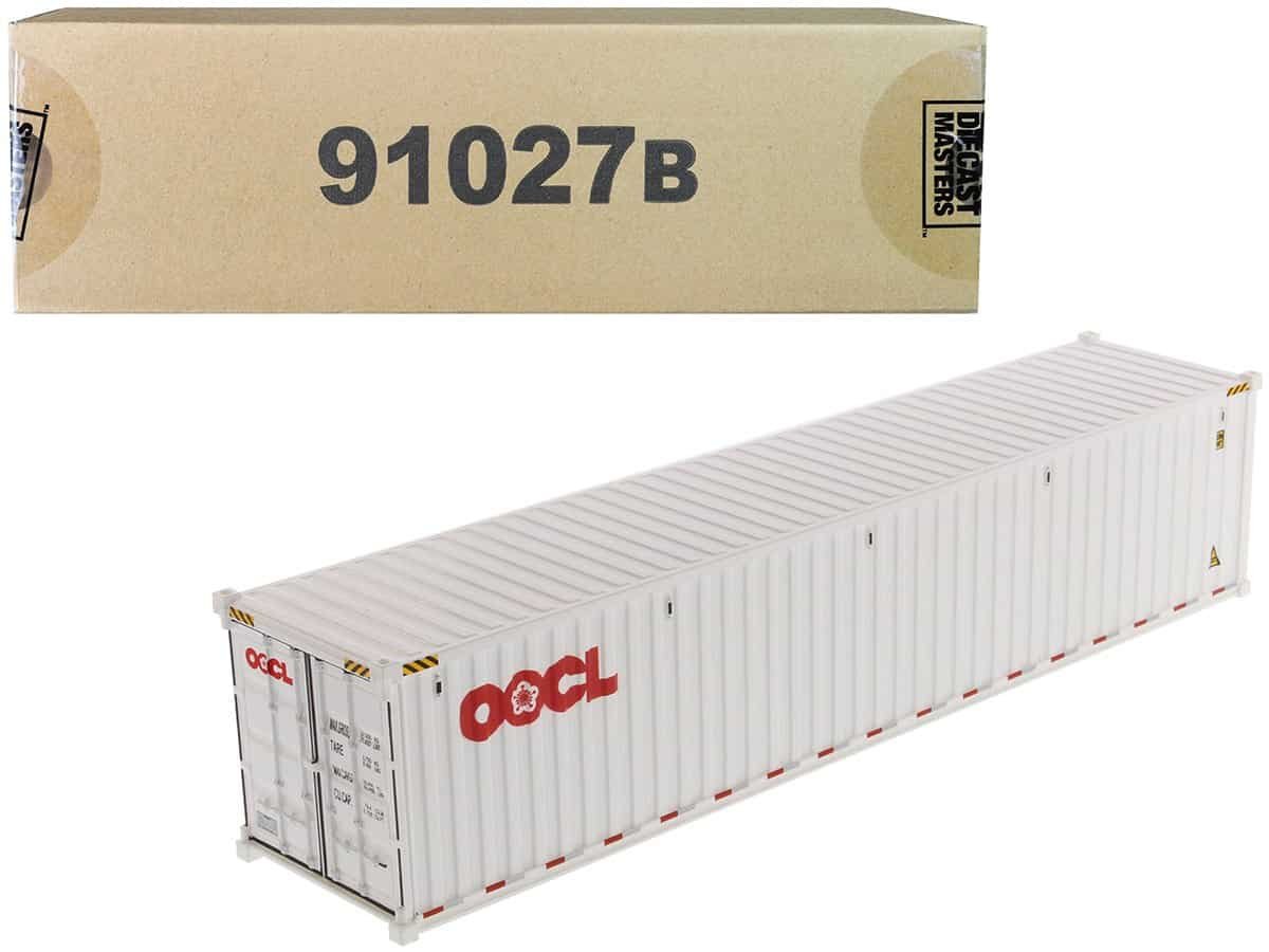 Shipping Container Model 91027B for Collectible Display White OOCL shipping container model 91027B for collectible display and model train setups.