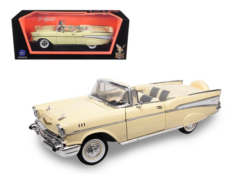 1957 chevrolet bel air convertible cream 1/18 diecast model car by road signature 1957 chevrolet bel air convertible cream 1/18 diecast model car by road signature