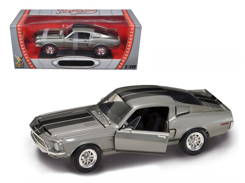 1968 shelby gt 500kr silver 1/18 diecast model car by road signature 1968 shelby gt 500kr silver 1/18 diecast model car by road signature
