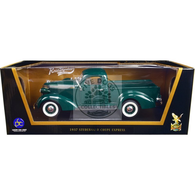 1937 studebaker express pickup truck green 1/18 diecast model car by road signature
