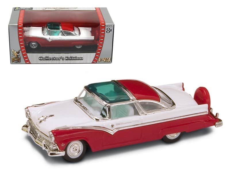 1955 ford crown victoria red and white 1/43 diecast model car by road signature 1955 ford crown victoria red and white 1/43 diecast model car by road signature