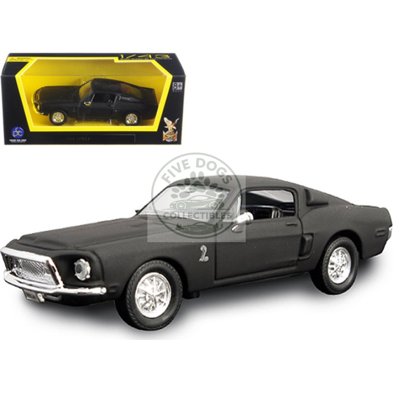 1968 ford mustang shelby gt500 kr matt black 1/43 diecast model car by road signature