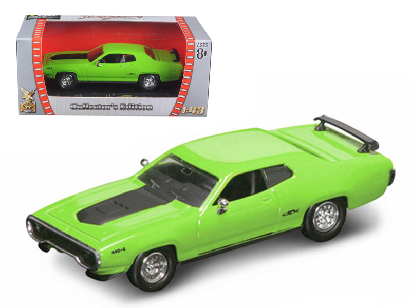 1971 plymouth gtx 440 6 pack green 1/43 diecast model car by road signature 1971 plymouth gtx 440 6 pack green 1/43 diecast model car by road signature