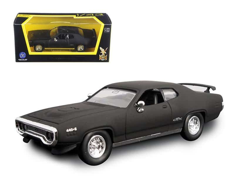 1971 plymouth gtx matt black 1/43 diecast model car by road signature 1971 plymouth gtx matt black 1/43 diecast model car by road signature