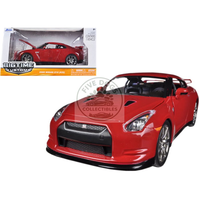 2009 nissan gt r r35 red 1/24 diecast car model by jada
