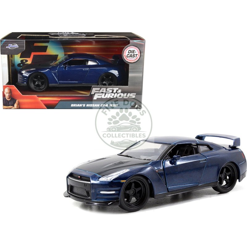brian's nissan gt r r35 blue "fast & furious 7" movie 1/32 diecast model car by jada