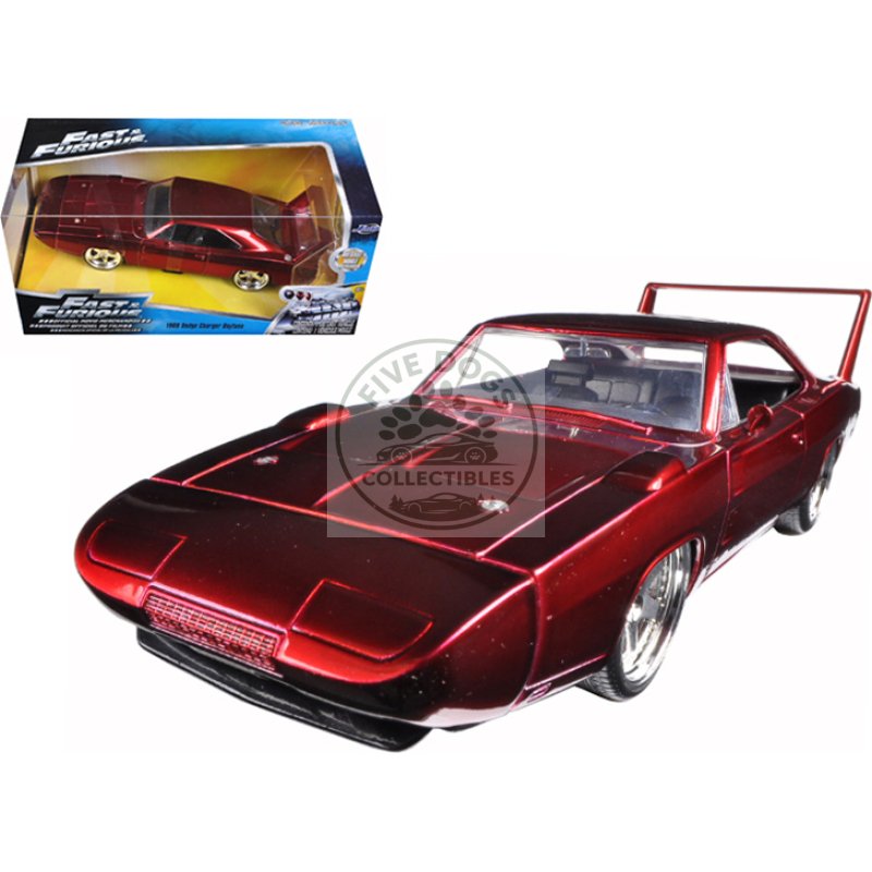 1969 dodge charger daytona red "fast & furious 7" (2015) movie 1/24 diecast model car by jada