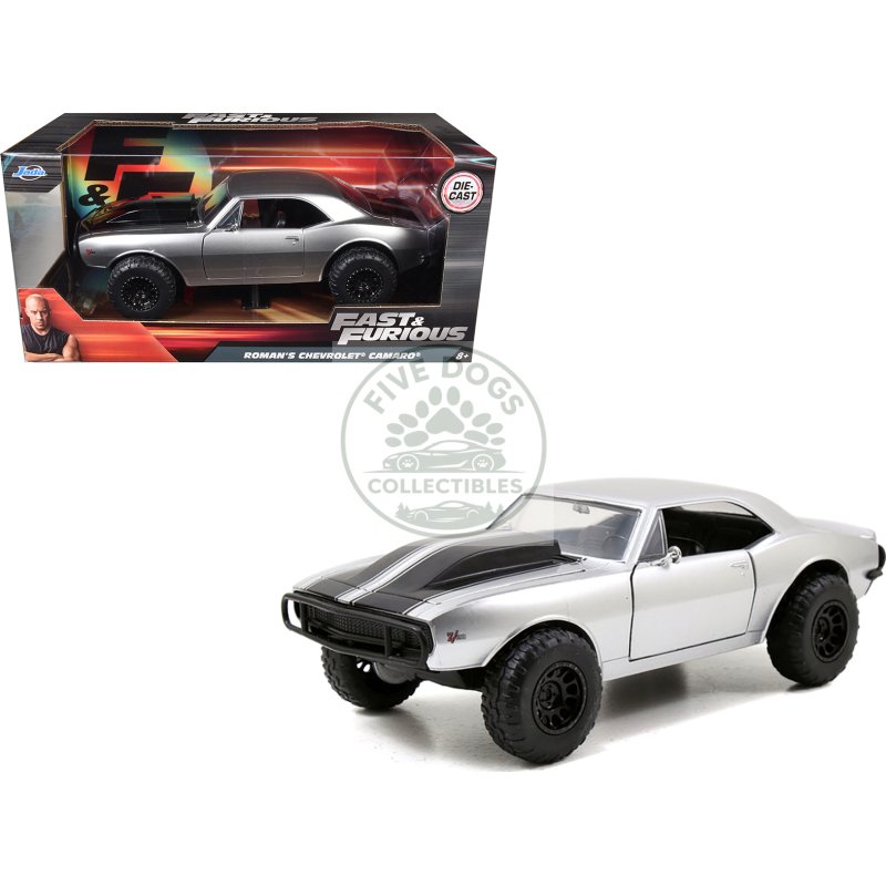 roman's chevrolet camaro z/28 silver "fast & furious 7" movie 1/24 diecast model car by jada