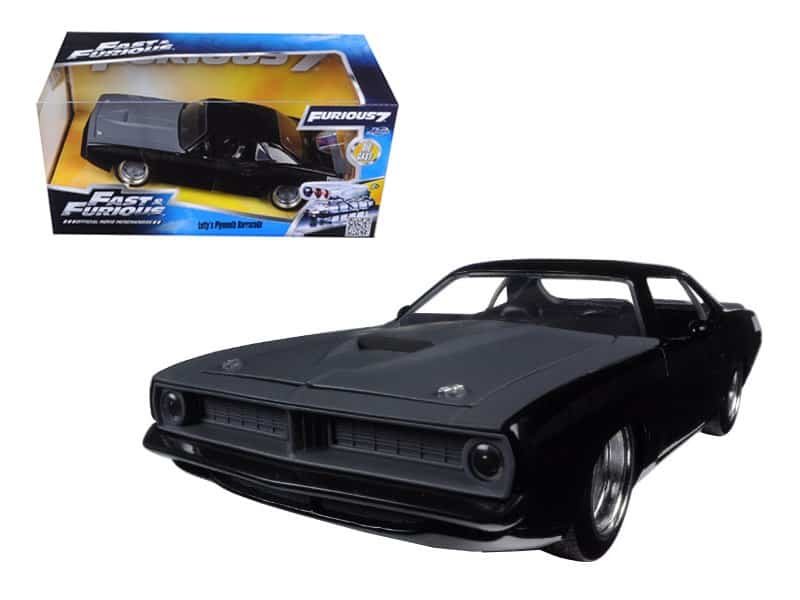 letty's plymouth barracuda matt black "fast & furious 7" movie 1/24 diecast model car by jada letty's plymouth barracuda matt black "fast & furious 7" movie 1/24 diecast model car by jada