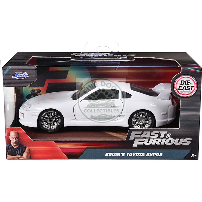 brian's toyota supra white "fast & furious 7" (2015) movie 1/32 diecast model car by jada