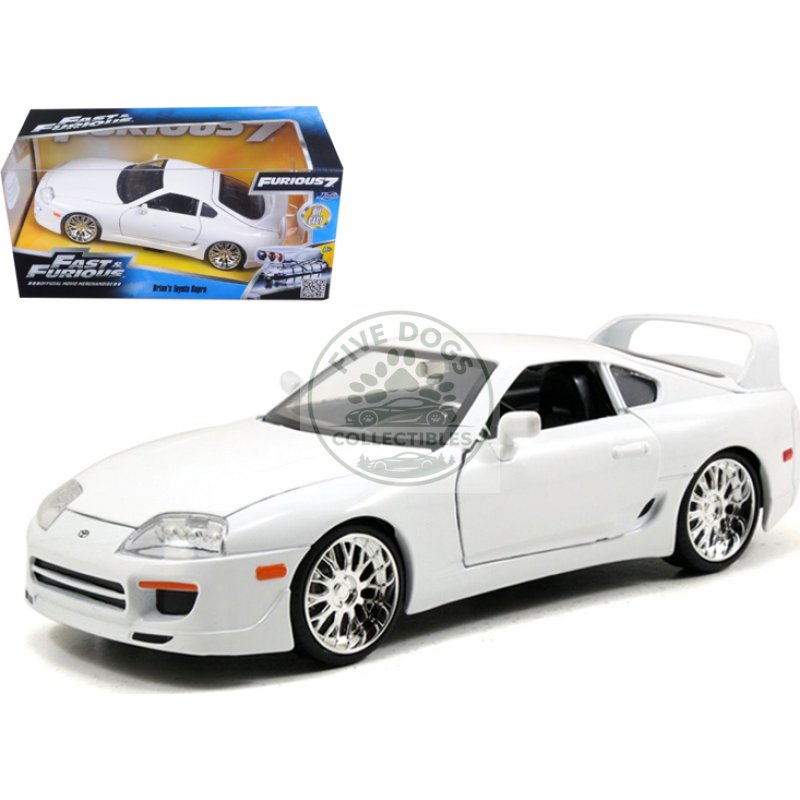 brian's toyota supra white "fast & furious" movie 1/24 diecast model car by jada