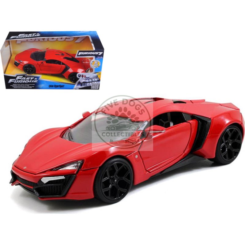 lykan hypersport red "fast & furious 7" (2015) movie 1/24 diecast model car by jada