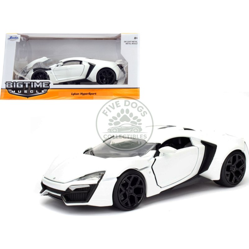 lykan hypersport white 1/24 diecast model car by jada