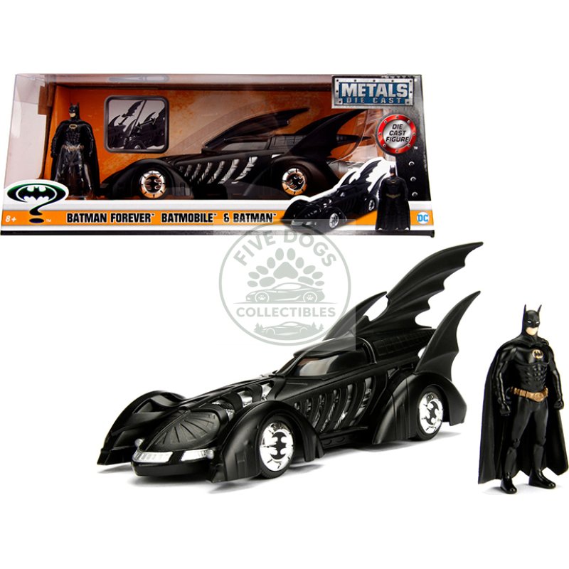 1995 batman forever batmobile with diecast batman figure 1/24 diecast model car by jada