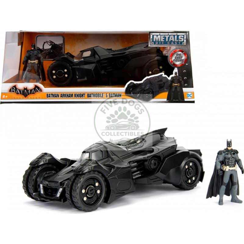 arkham knight batmobile with batman diecast figure 1/24 diecast model car by jada