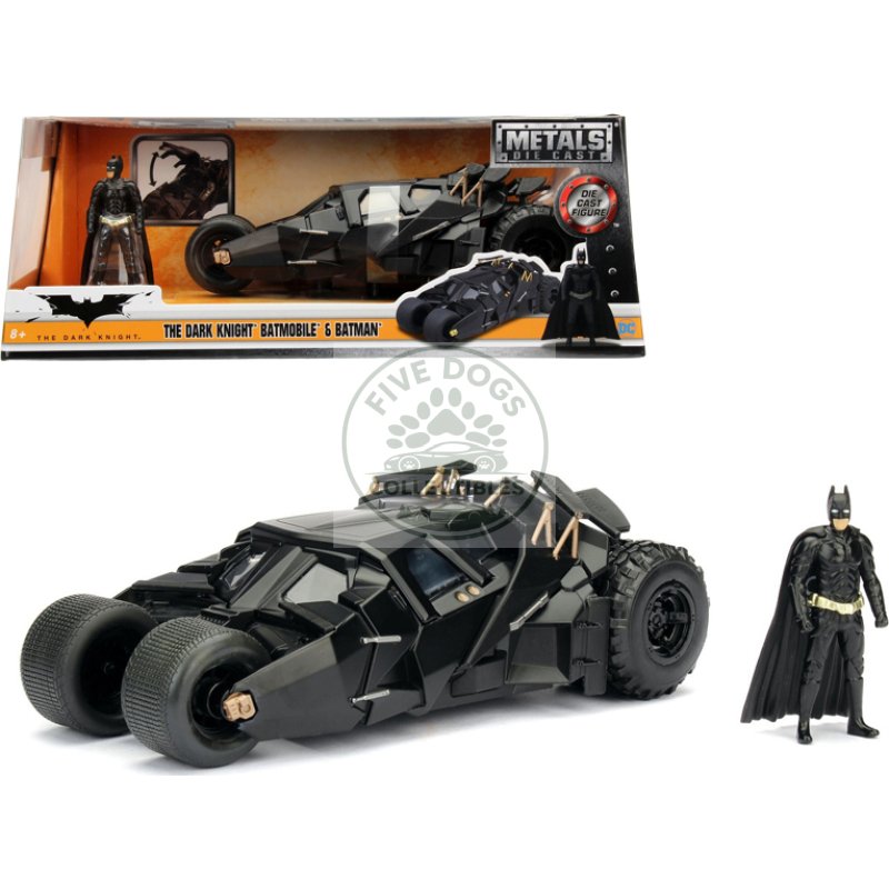 2008 "the dark knight" tumbler batmobile with batman diecast figurine 1/24 diecast model car by jada