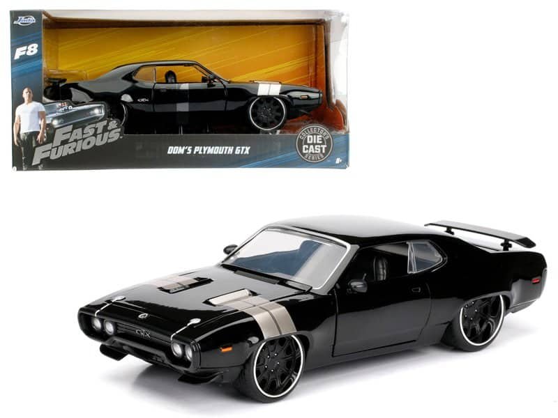 dom's plymouth gtx fast & furious f8 "the fate of the furious" movie 1/24 diecast model car by jada dom's plymouth gtx fast & furious f8 "the fate of the furious" movie 1/24 diecast model car by jada