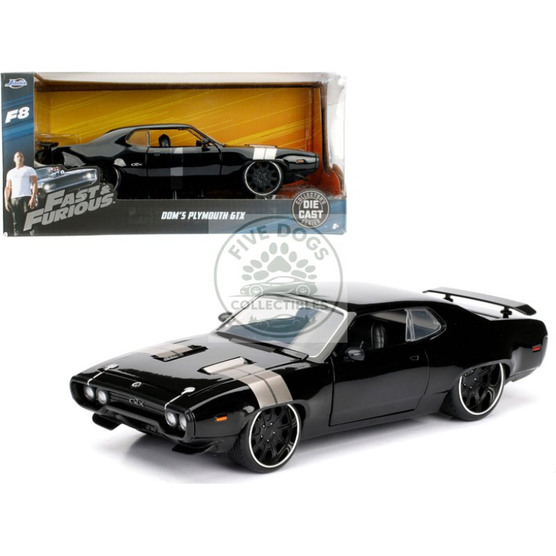 dom's plymouth gtx fast & furious f8 "the fate of the furious" movie 1/24 diecast model car by jada