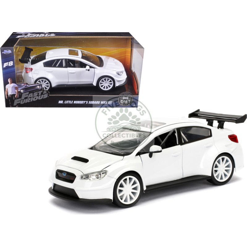 mr. little nobody's subaru wrx sti white "fast & furious f8: the fate of the furious" movie 1/24 diecast model car by jada