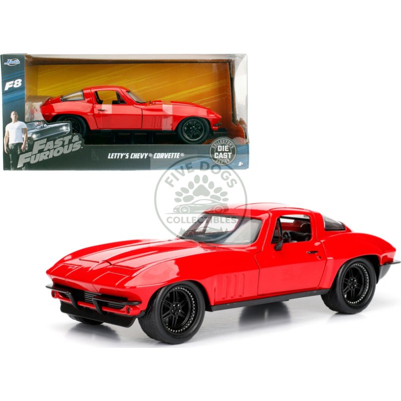 letty's chevrolet corvette fast & furious f8 "the fate of the furious" movie 1/24 diecast model car by jada