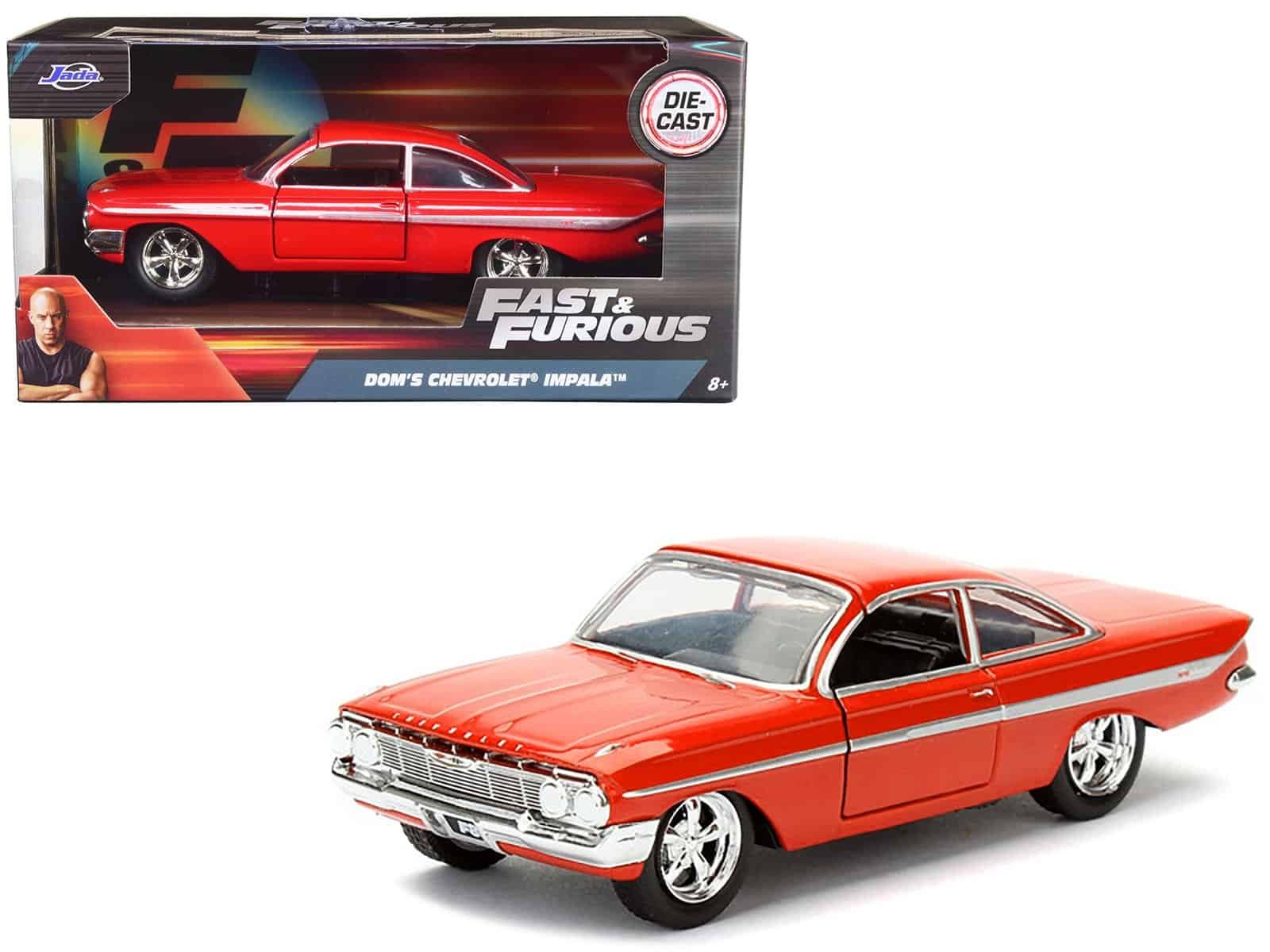 dom's chevrolet impala red fast & furious f8 "the fate of the furious" movie 1/32 diecast model car by jada dom's chevrolet impala red fast & furious f8 "the fate of the furious" movie 1/32 diecast model car by jada