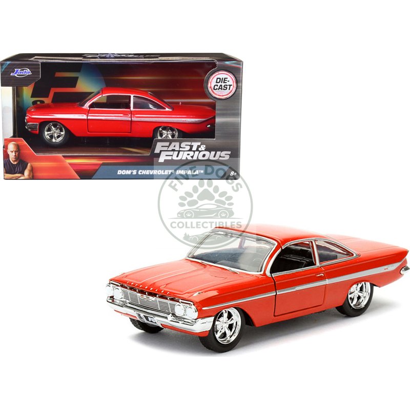 dom's chevrolet impala red fast & furious f8 "the fate of the furious" movie 1/32 diecast model car by jada