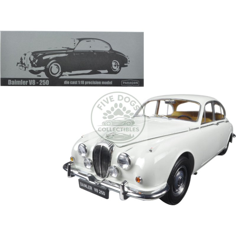 1967 daimler v8 250 english white left hand drive 1/18 diecast model car by paragon