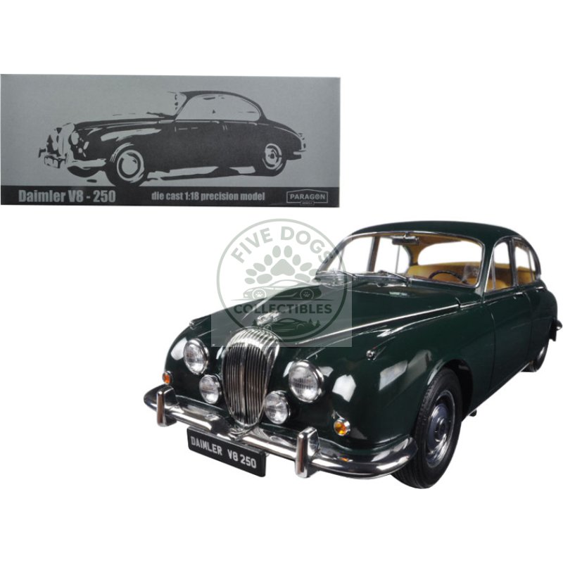 1967 daimler v8 250 british racing green left hand drive 1/18 diecast model car by paragon