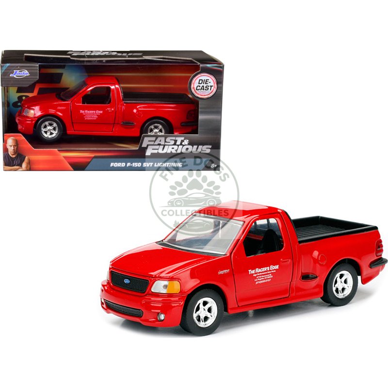 brian's 1999 ford f 150 svt lightning pickup truck red "fast & furious" movie 1/32 diecast model car by jada