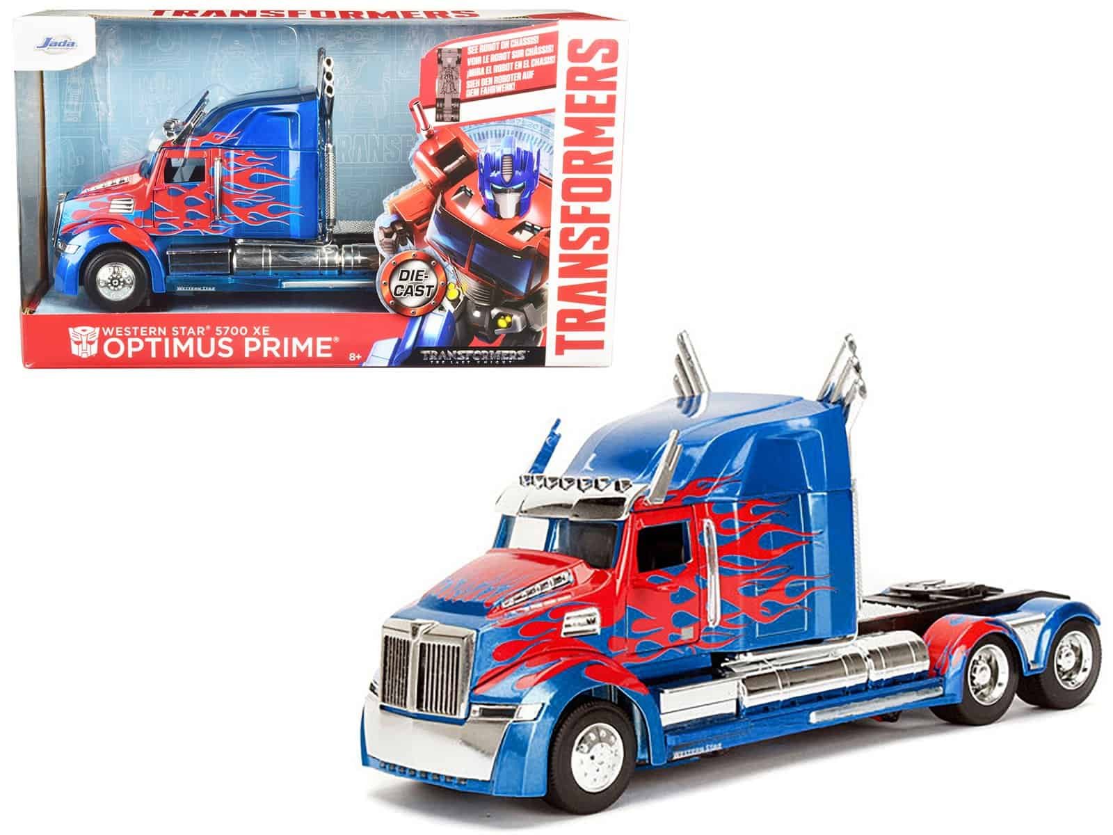 western star 5700 xe phantom optimus prime with robot on chassis "transformers 5" (2017) movie "hollywood rides" series 1/24 diecast model by jada western star 5700 xe phantom optimus prime with robot on chassis "transformers 5" (2017) movie "hollywood rides" series 1/24 diecast model by jada
