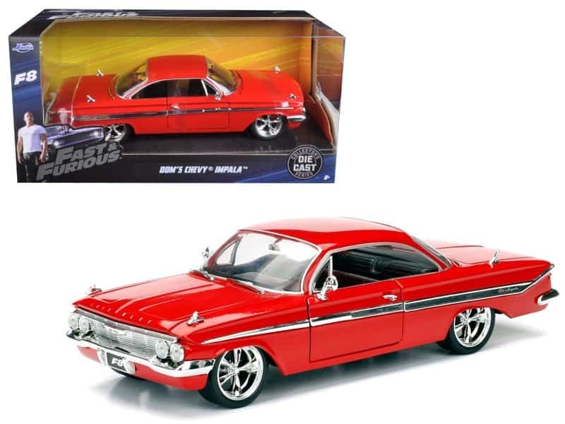 dom's chevrolet impala red "fast & furious f8: the fate of the furious" (2017) movie 1/24 diecast model car by jada dom's chevrolet impala red "fast & furious f8: the fate of the furious" (2017) movie 1/24 diecast model car by jada