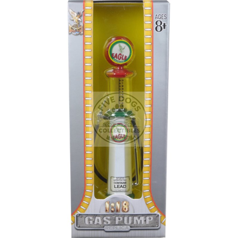 eagle gasoline vintage gas pump cylinder 1/18 diecast replica by road signature