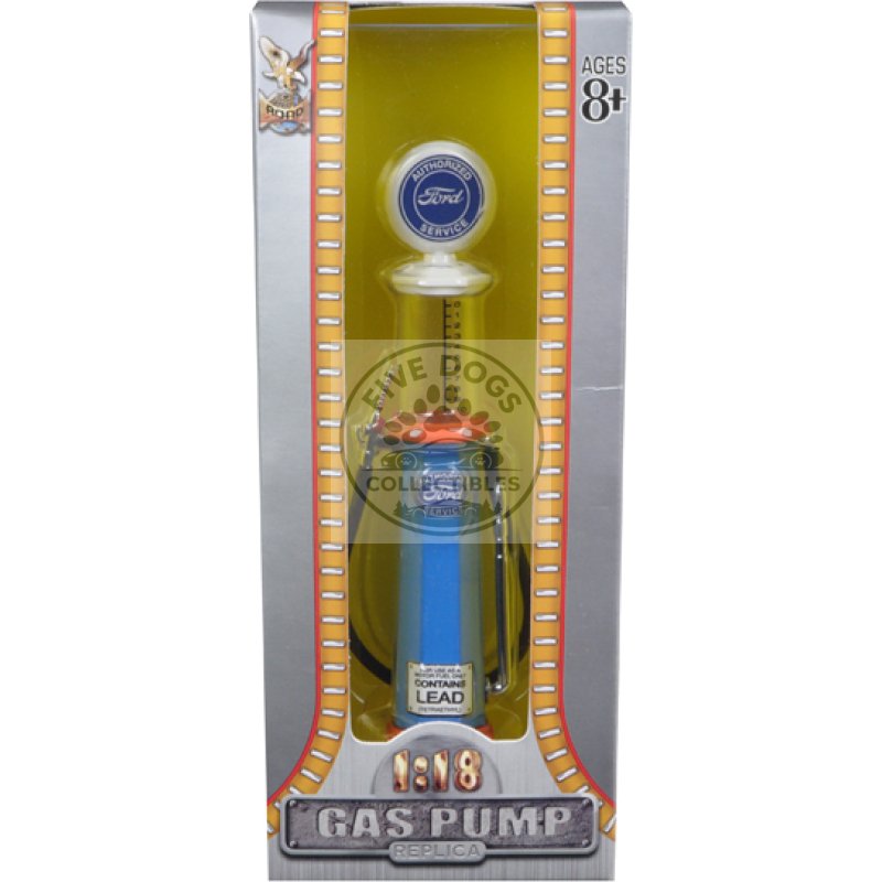 ford gasoline vintage gas pump cylinder 1/18 diecast replica by road signature