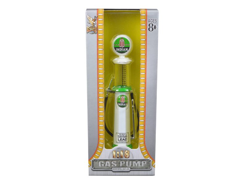 indian gasoline vintage gas pump cylinder 1/18 diecast replica by road signature indian gasoline vintage gas pump cylinder 1/18 diecast replica by road signature
