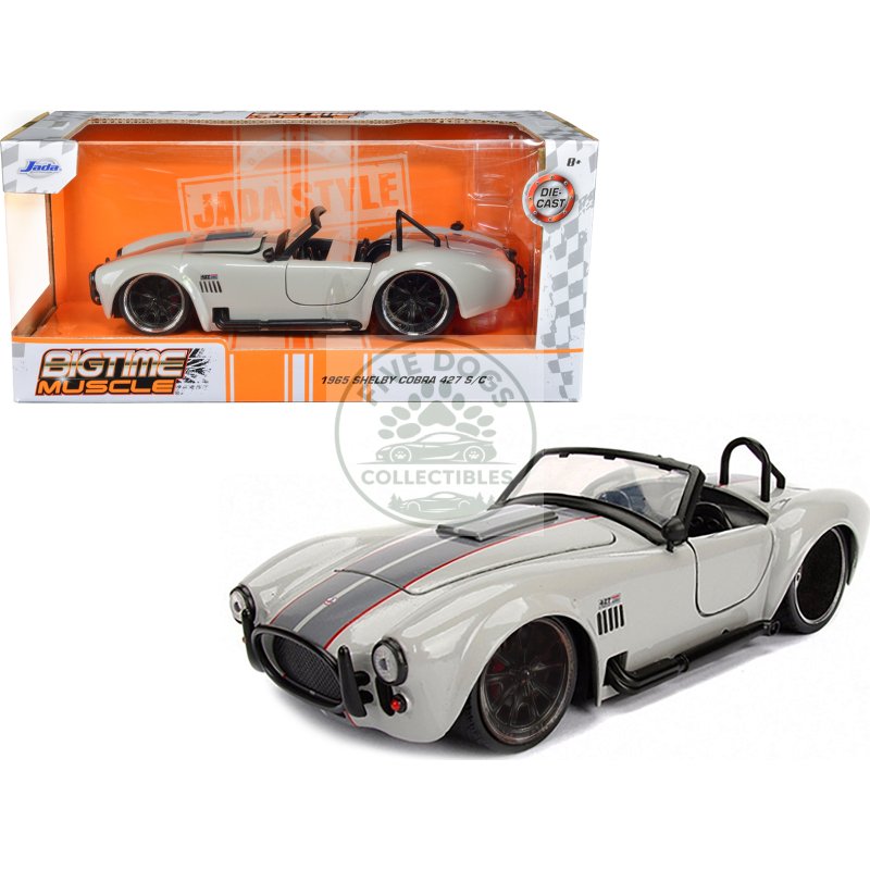 1965 shelby cobra 427 s/c grey 1/24 diecast model car by jada